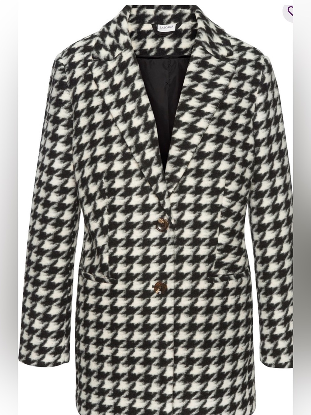 Lascana Black & White Houndstooth Tailored Coat